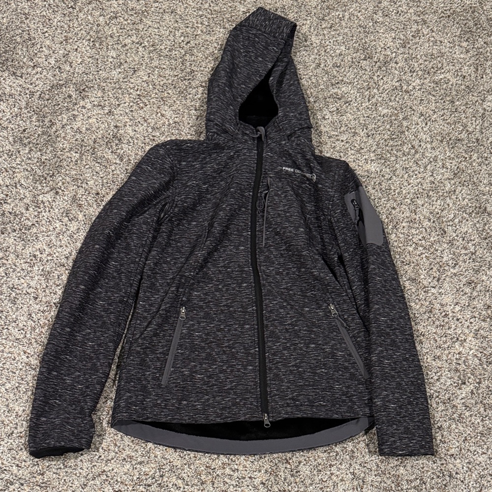 Free Country Women's Hooded Utility Jacket - Black Heather